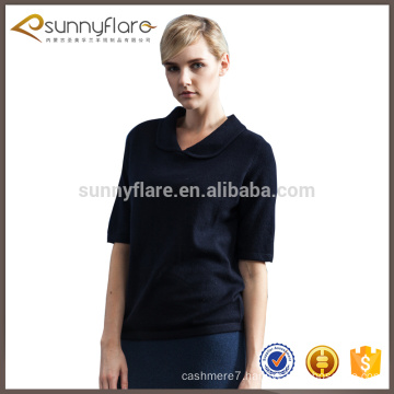 Latest design cashmere sweater women with short sleeve